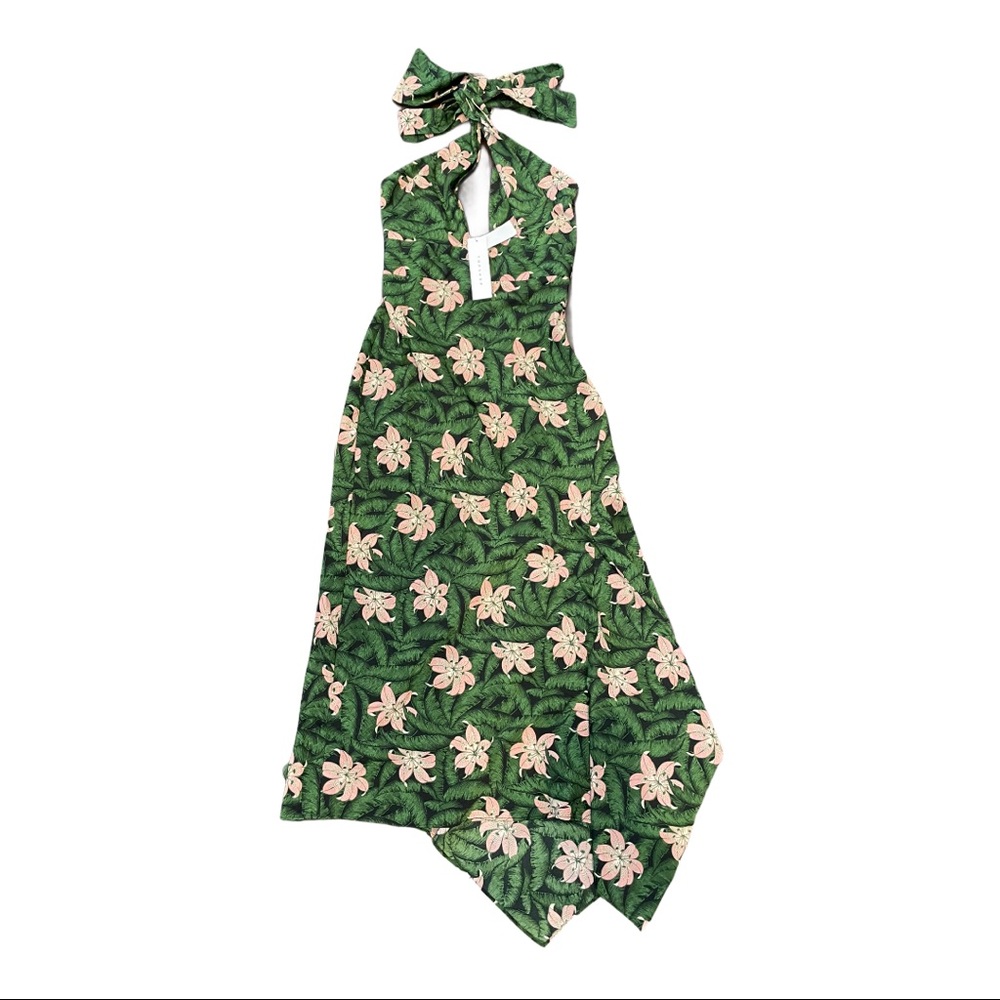 NWT TOPSHOP Hibiscus Halter MIDI Dress - Picture 8 of 8
